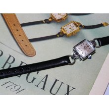 SALE - Stylish Vintage 1940s Girard Perregaux Ladies Watch with Sapphire Style Crown - 2 New Leather Bands