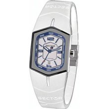 Sector 3251101545 Wrist Watch Time Only Woman White Rubber Guarantee Lady Zxc