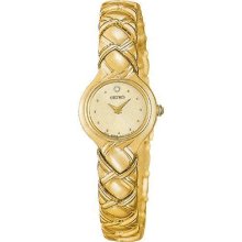Seiko Gold-Tone Diamond Ladies Watch SUJ220