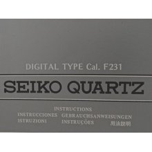 Seiko Instructions Booklet Digital Type Cal. F231 .
