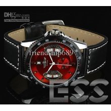 Sell Winner Calibre 17rs Red Leather Bands Stainless Steel Automatic