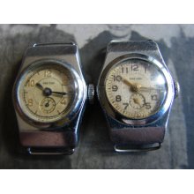 Set of Two 1950s ZVEZDA wrist watch / Vintage Ladies RUSSIAN windup Retro Wrist Mechanical WATCH Penza Factory Ussr era