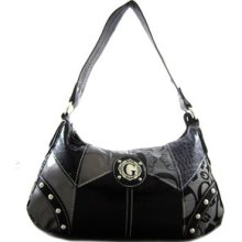 Signature Jacquard Patchwork Small-medium Shoulder Bag Purse Handbag Black
