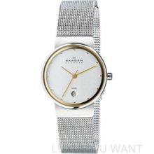 Skagen 355sgsc Classic Two-tone Stainless Steel Mesh Band Ladies Watch
