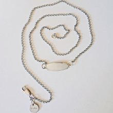 Small ID Tag Triple Wrap Bracelet