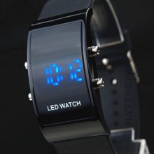 Smart Cyber Rectangular Ceramic Black Bright Led Digital Unisex Watch Waterproof