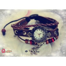 snow flake vintage wrist watch, vintage wrist watch, leather watch,men wrist watch,unique wrist watch,handmade wrist watch,ethical wrist wat