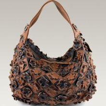 Soft Flower Genuine Leather Hobo Bag Shoulder Bag