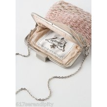 Sold Out Anthropologie $68 Woven Sterling Bag By Miss Albright Silver