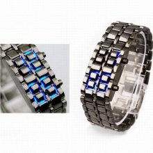 Sports Style Metal Lava Samurai Mens Womens Unisex Digital Led Wrist Watch