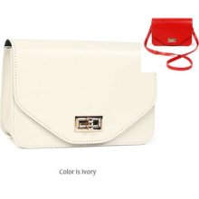 Square Cross Body Handbag Leather Shoulder Purse Across Ivory Ladies Bag 312