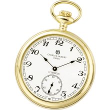 Stainless Steel Pocket Watch w Matching Curb Chain