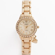 Studio Time Simulated Crystal Heart Charm Watch - Women