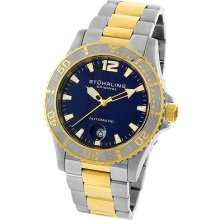 Stuhrling Original Men's Regatta Diver Blue Dial Two-tone Watch 161 332236