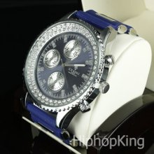 Stylish Dial Decorative Bezel Analog Movement Hip Hop Watch Promotional Price
