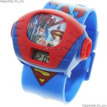 Super Man Kids Projector Digital Wrist Watch SuperMan Gift for Children