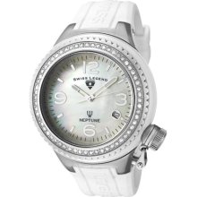 Swiss Legend Unisex 'Neptune Ceramic' White Silicon Watch ...
