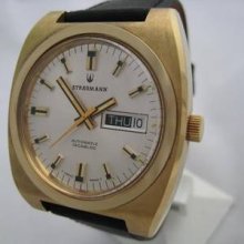 Swiss Special Big Gold Automatic Straumann Watch 1960's