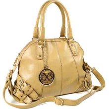 Sxs Tan Chain Double Belt Inspired Satchel Hobo Handbag Bag Sz Medium