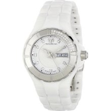 TechnoMarine Cruise Ceramic Quarter Diamond White 36mm Watch - White Dial, White Ceramic Bracelet 110023C Sale Authentic