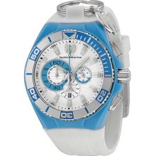 Technomarine Locker Chronograph White Dial Turquoise Accent Unisex Watch 112013