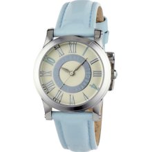 Ted Baker London Ladies Analog Round Watch Blue Leather Band Te2071