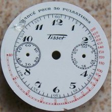 Tissot Chronograph Enamel Dial 34 Mm. In Diameter Some Defect To 10