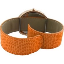 TKO ORLOGI Women's TK617 Leather Slap Watch Color: Rose Gold Orange