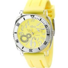 Tocs Womens Analog Round Sporty Diver Yellow Watch 40725
