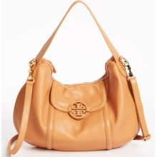 Tory Burch Amanda Aged Vachetta Tan Leather Cross Body Hobo Purse Bag