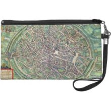 Town Plan of Bruges, from 'Civitates Orbis Terraru Wristlet Clutch