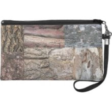 Tree bark collage bagettes wristlet.