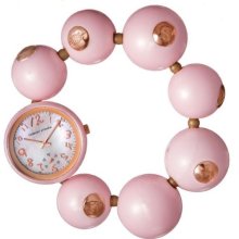 Tsumori Chisato Womens Happy Balls Chronograph Plastic Watch - Pink Rubber Strap - White Dial - TSUSILCT011