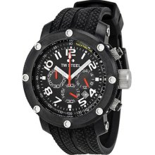 Tw-steel Tech Black Dial Chronograph Black Rubber Strap Mens Watch Tw103