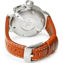 Tw Steel Unisex Quartz Watch With Beige Dial Analogue Display And Brown Leather Strap Tw21