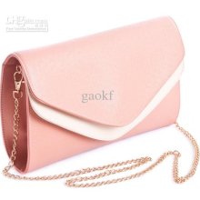 Two Layer Covers Women Pink Clutches Chain Handle Shoulder Bags Fash