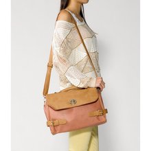 Two-Tone Twist-Lock Satchel Light Salmon Pink - One Size