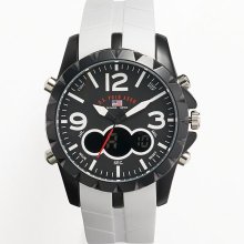 U.S. Polo Association Black And White Analog And Digital Chronograph