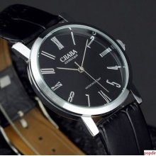 Unable To Resist Fashion- Men's Women Mechanical Wrist Watch Leather Band Black