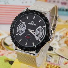 Unique Black Steampunk Date Automatic Mechanical Watch Mens Steel Gents Goer