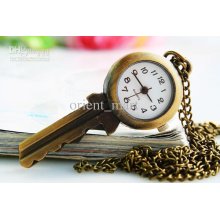 Unique Creative Key Pocket Watch Chain Retro Quartz Pendant Necklace