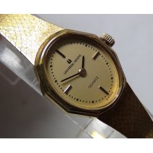 Universal Geneve Ladies Gold Swiss Made Quartz Thin Watch w/ Bracelet