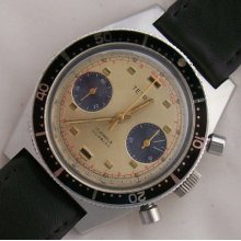 Valjoux 7733 Chronograph Wristwatch Steel Case 38 Mm. Rotating Bezel Load Manual