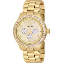 Vernier Women's V11088 Gold Chrono Look Glitz Bracelet Quartz Watch
