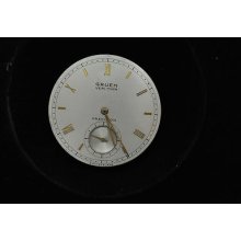 Vintage 39.5mm Gruen Veri- Thin Open Face Pocket Watch Movement For Repairs