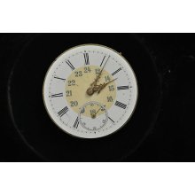 Vintage 42mm Swiss Open Face Pocket Watch Movement Running 24 Hour Dial