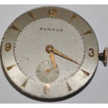 Vintage Benrus W Sub Dial Wrist Movement 17 Jewels Cal Bb4 665