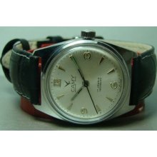 Vintage Camy Winding Swiss Mens Used Wrist Watch Y253 Antique 6300 Silver Dial