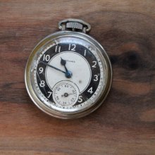 Vintage defiance Pocket watch silver black and white toned second hand vestiesteam , homespunsociety , thebestvintage