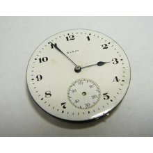 Vintage Elgin pocket watch Movement porcelain dial For parts repair repurpose